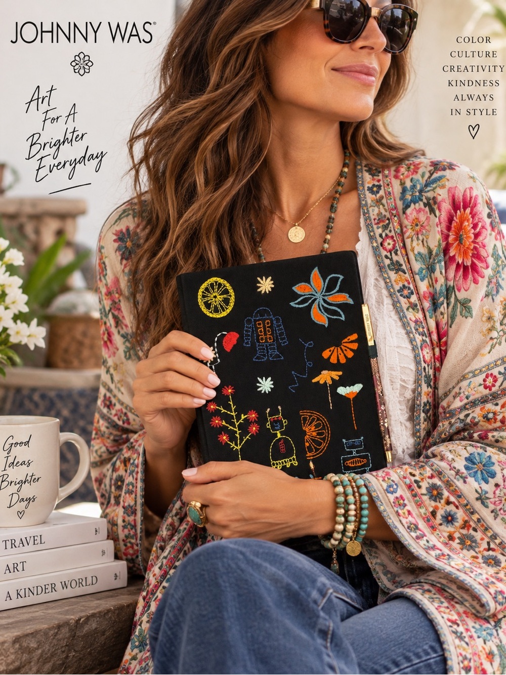 Johnny Was Embroidered Journal and Pen set - New with tags